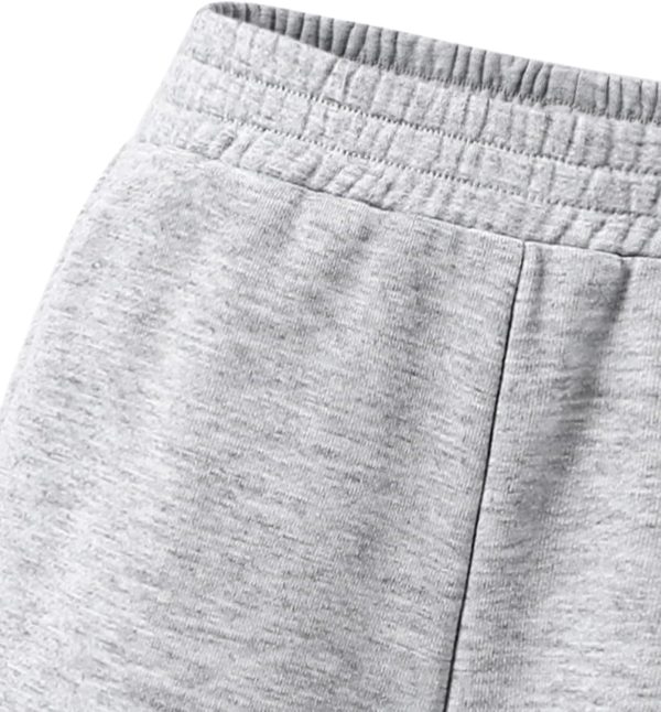 ⁦VeryNew 2 Pack Girls Straight Wide Leg Sweatpants Kids Casual High Waisted Baggy Joggers Track Pants for 8-12Y(Gray+Black)⁩ - الصورة ⁦5⁩
