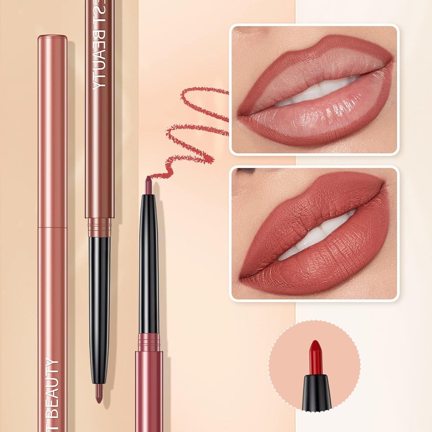 Matte Lip Liner Set, 12 Colors Premium Waterproof Smooth Nude Lip, Pencils Matte Velvet Lipstick Pen Long Lasting for Waterproof Lip Crayon with Gift Box 7 Matte Lip Liner Set, 12 Colors Premium Waterproof Smooth Nude Lip, Pencils Matte Velvet Lipstick Pen Long Lasting for Waterproof Lip Crayon with Gift Box - الصورة 7