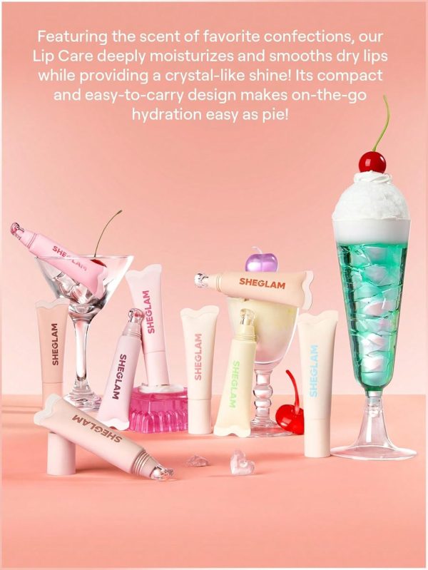 ⁦SHEGLAM Crystal Glaze Moisturising Lip Gloss Hydrating Jelly Long Lasting Waterproof Plumping Lip Gloss Vanilla Biscotti⁩ - الصورة ⁦6⁩
