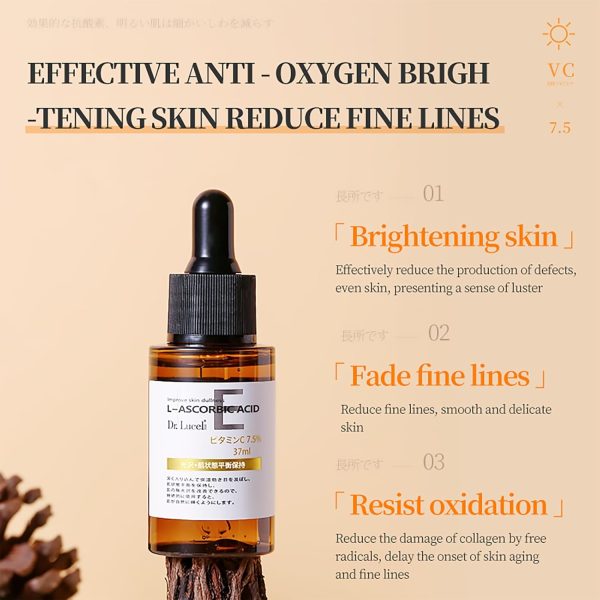 ⁦Dr. Lucel 7.5% Vitamin C Revitalizing Face Serum 37ml / with Niacinamide, Brightens and Repairs Skin, Reduces Dark Spots, Evens Tone, Hydrates, Promotes a Youthful, Radiant Complexion⁩ - الصورة ⁦3⁩