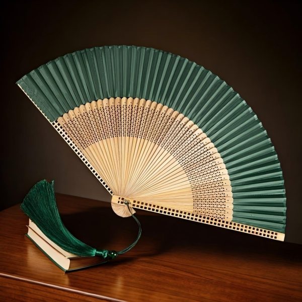 ⁦Elegant Bamboo Handheld Folding Fan, Unisex Chinese Style Retro Portable Fan, Ideal for Personal Cooling & Events, 21CM Size⁩ - الصورة ⁦5⁩