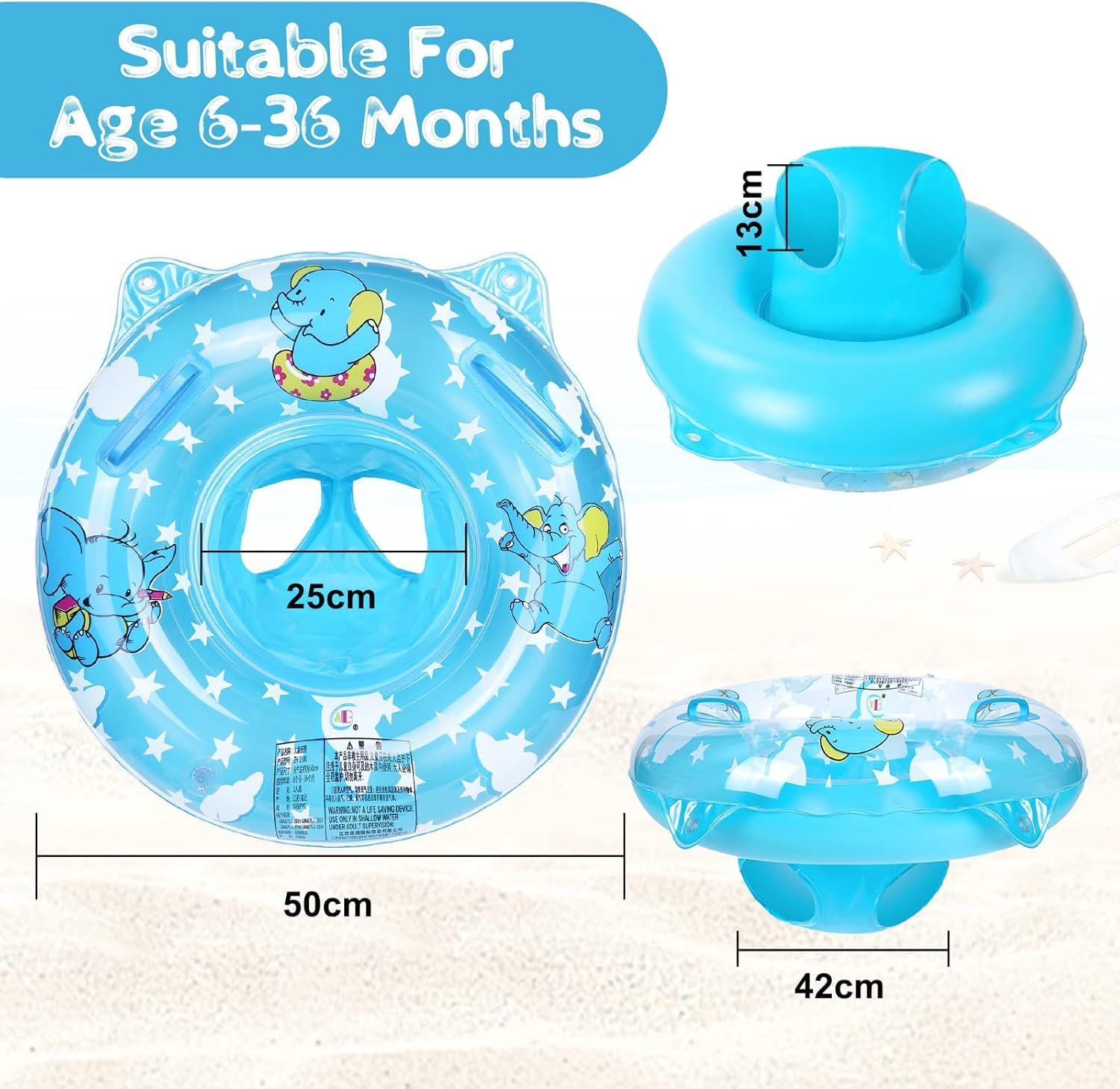 LinJie Baby Pool Float,Baby Swimming Float Ring,Inflatable Swimming Ring with Float Seat for 6 Months-6 Years Children 5 LinJie Baby Pool Float,Baby Swimming Float Ring,Inflatable Swimming Ring with Float Seat for 6 Months-6 Years Children - الصورة 5