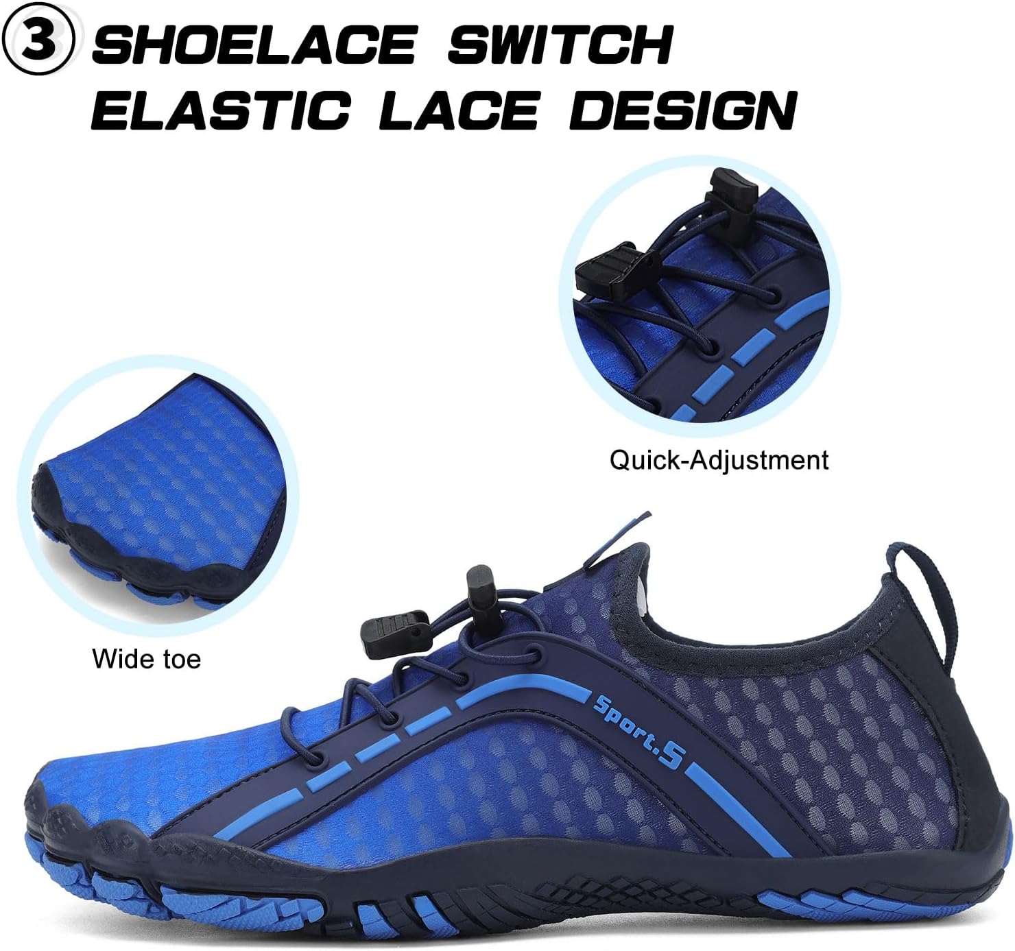 TcIFE Water Shoes for Men Women, Beach Shoes Summer Outdoor Footwear, Barefoot Socks, Quick Dry, for Beach, Swim, Pool, Surf, Boat, with Drain Holes 5 TcIFE Water Shoes for Men Women, Beach Shoes Summer Outdoor Footwear, Barefoot Socks, Quick Dry, for Beach, Swim, Pool, Surf, Boat, with Drain Holes - الصورة 5