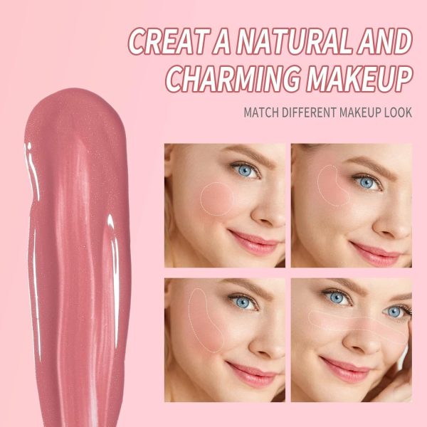 ⁦NALACAL Liquid Blush Trio Makeup, Gel Cream Blush Liquid Blusher and Cheek Color, Makeup Lightweight and Breathable Feel, Natural Looking, Blendable Buildable 3Pcs⁩ - الصورة ⁦5⁩
