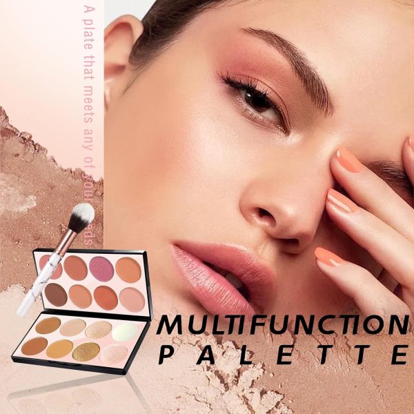 ⁦16 Colors Blush Contour Highlighter Makeup Palette with Brush, Matte Mineral Face Blush Powder for Cheek, Bright Shimmer Illuminator Bronzer Professional Facial Beauty Makeup Blushes Set⁩ - الصورة ⁦3⁩