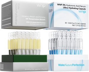 WNP Face-serum set :Ultra Hydrating Serum 3% 4D Hyaluronic Acid 30pcs+Emergency Repair Firming Oil-Suspension Serum 30pcs| Hydrating+Skin Repair|Single-Use Vials Skincare for Sensitiveskin 72ml