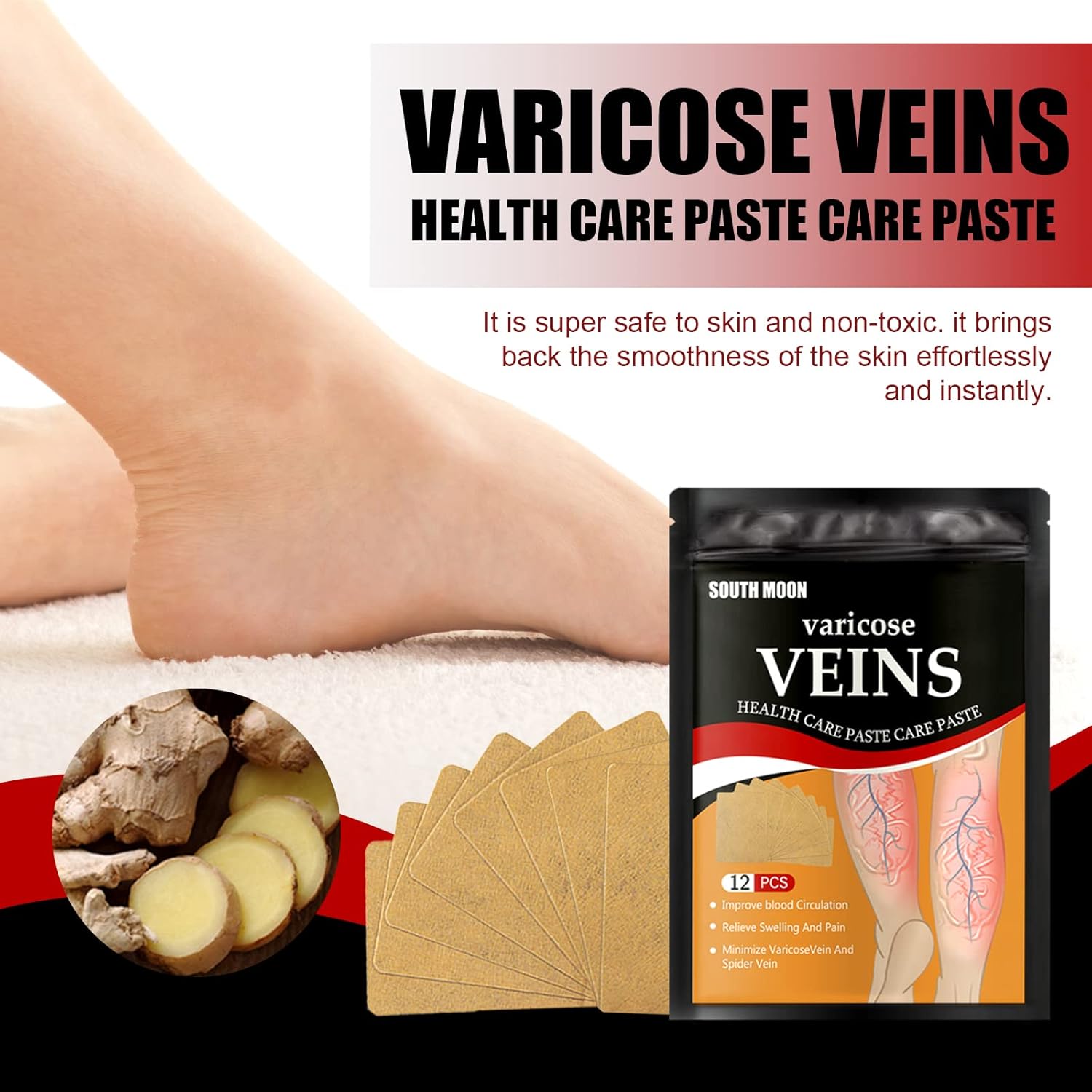 Varicose Vein Patch Treatment for Legs veinhealth varicose veins treatment patch vein healing varicose veins treatment Patches Soothing Leg Patches (36 PCS), 12 Count 4 Varicose Vein Patch Treatment for Legs veinhealth varicose veins treatment patch vein healing varicose veins treatment Patches Soothing Leg Patches (36 PCS), 12 Count - الصورة 4