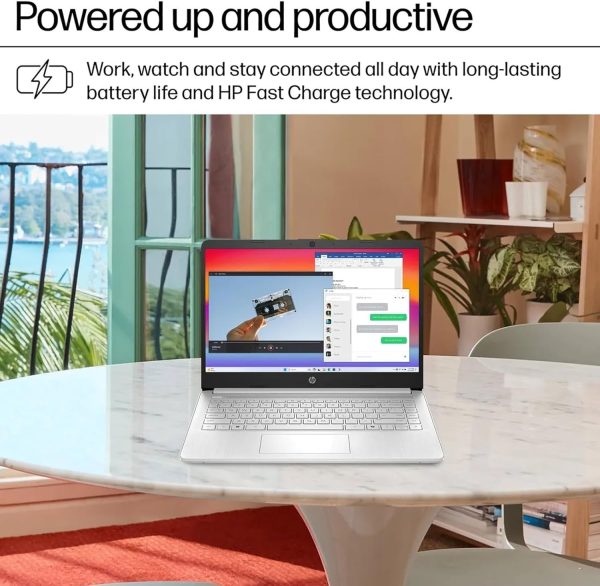 ⁦HP 2025 Student Business Laptop Computer - w/1 Year Office 365, 16GB RAM, 128GB UFS & 256GB SD Card, Ai Copilot Intel 4-Core Processor, HD Display, Windows 11 Pro(Silver)⁩ - الصورة ⁦5⁩