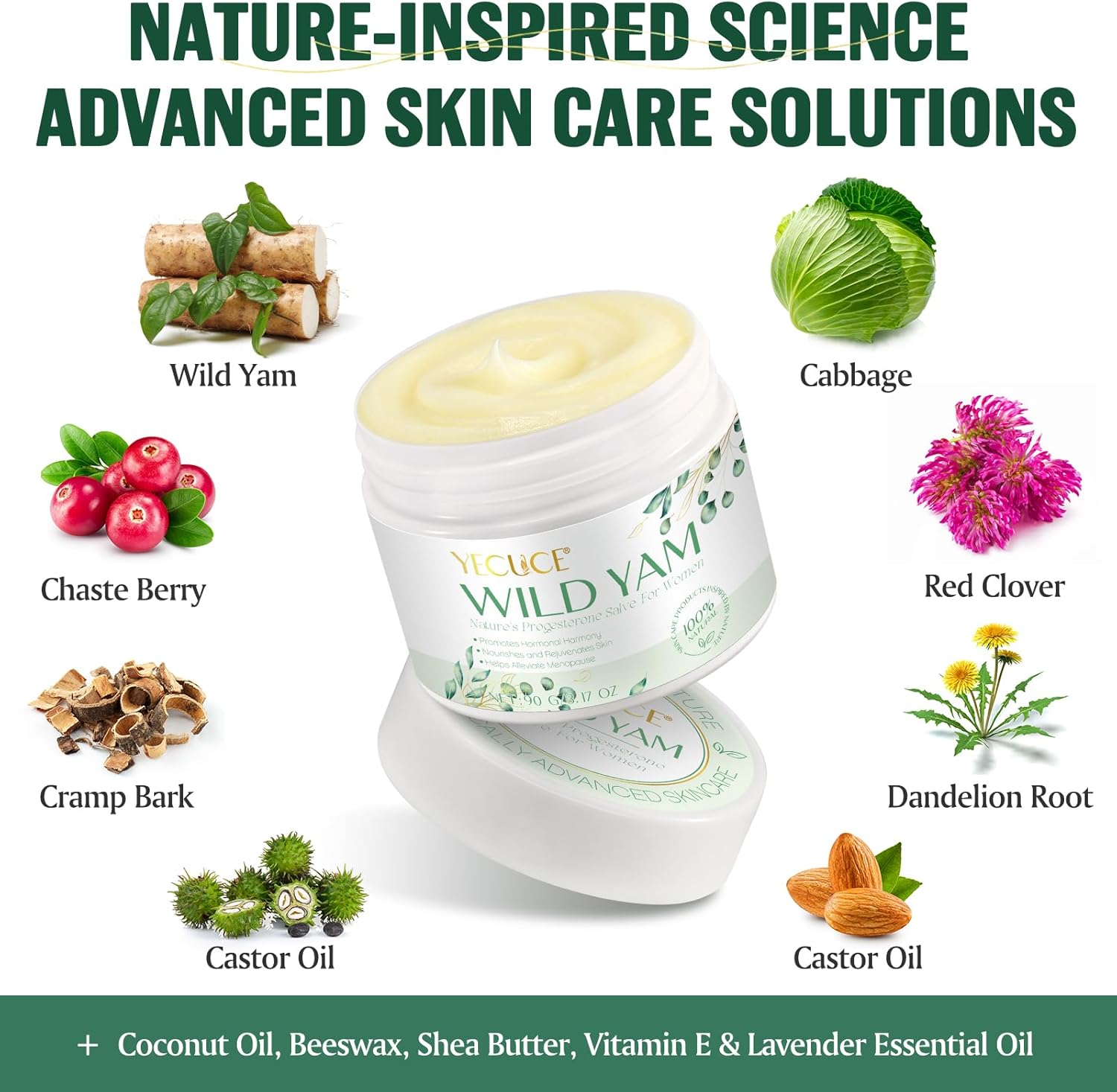 Wild Yam 90g, All Natural Body Moisturiser, Firming, Wild Yam Cream Hormone Balancing, Anti-Wrinkle, Soothing, Women's Dry Skin Skin Cream, Relieves Premenstrual Syndrome and Menopausal Symptoms 2 Wild Yam 90g, All Natural Body Moisturiser, Firming, Wild Yam Cream Hormone Balancing, Anti-Wrinkle, Soothing, Women's Dry Skin Skin Cream, Relieves Premenstrual Syndrome and Menopausal Symptoms - الصورة 2