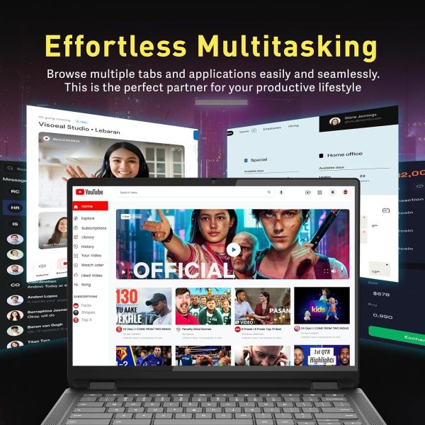 ⁦Lenovo Flex 5i Chromebook Touchscreen Laptop - Intel Core i3-1315U -14” FHD Touch - Backlit Keyboard - 8GB RAM -256GB SSD - 2in1 Tablet School Google Laptop College Students⁩ - الصورة ⁦7⁩