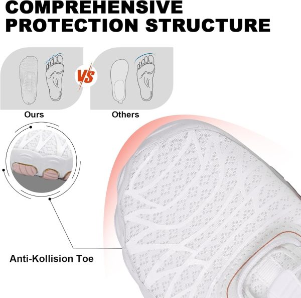 ⁦KASTWAVE Hike Barefoot Shoes for Women Water Shoes with Toe Box Non-Slip Zero Drop Hiking Footwear Breathable Outdoor Trail Running Shoe Elastic Lock Buckle for Aquatic Adventures, 39 EU Wide⁩ - الصورة ⁦4⁩
