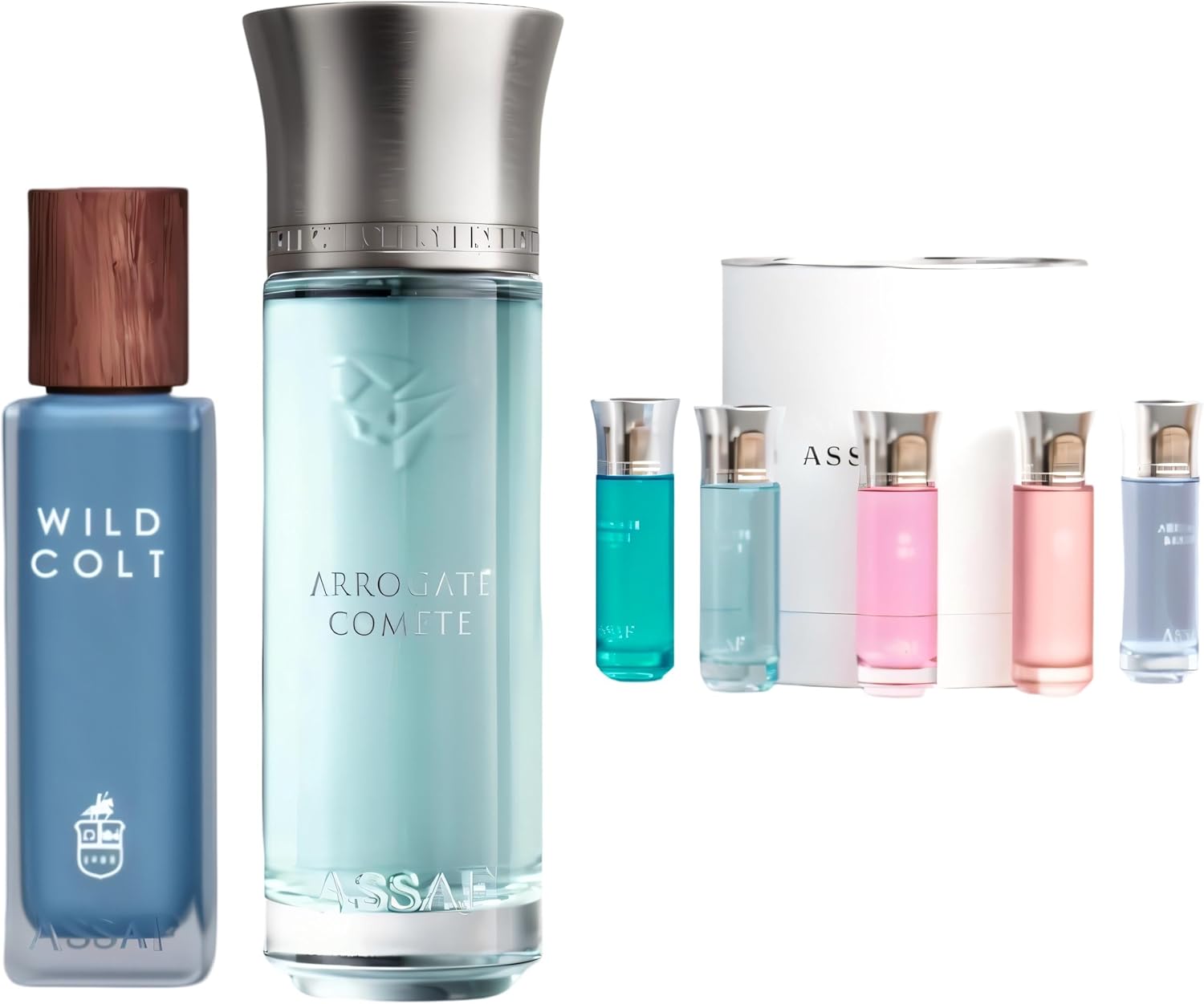 ASSAF PERFUME SET GIFT | ARROGATE COMETE 200 ML + WILD COLT 125 ML + 5 PCS ARROGATE SAMPLES | PERFUME FOR WOMEN AND MEN PERFUME 1 ASSAF PERFUME SET GIFT | ARROGATE COMETE 200 ML + WILD COLT 125 ML + 5 PCS ARROGATE SAMPLES | PERFUME FOR WOMEN AND MEN PERFUME