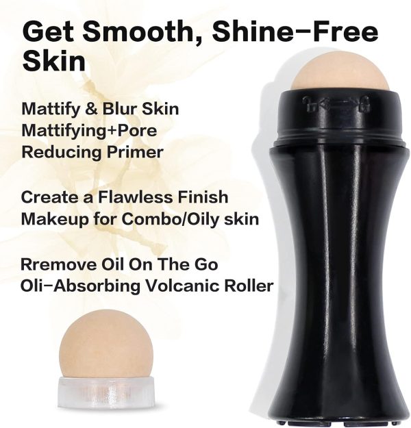⁦Volcanic Face Roller, Oil Control On-the-Go, Reusable Facial Skincare Tool, Oily Skin Control, Instant Results Remove Excess Shine Rolling Stone for Face Makeup Oil Absorbing Skin Care Mini Massage⁩ - الصورة ⁦6⁩