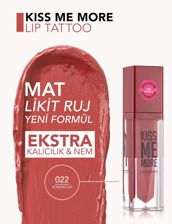 ⁦Flormar Kiss Me More Lip Tattoo 022 Rosewood⁩ - الصورة ⁦3⁩