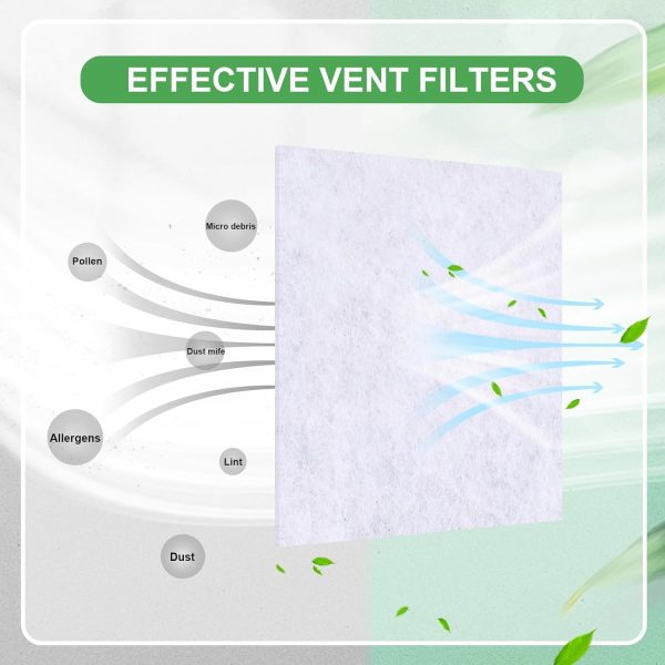 ⁦THE WHITE SHOP Air Vent Filter, 23.5" X 118" Vent Filters Paper Anti Dust Net Strainer Air Conditioner Vent Filtration Air Quality Improvement Filter Replacement For HVAC AC And Heating Intake⁩ - الصورة ⁦3⁩