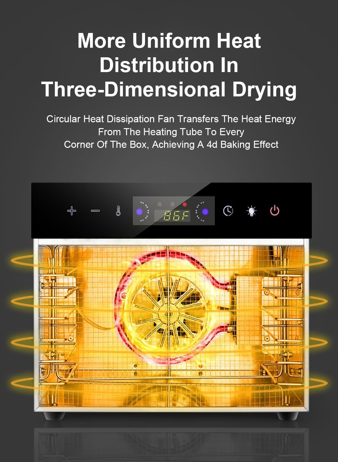 ETLIFE 8 Layer Home Professional Fruit Food Dryer, Stainless Steel Food Fruit Vegetable Pet Meat Air Dryer, Electric Dehydrator 7 ETLIFE 8 Layer Home Professional Fruit Food Dryer, Stainless Steel Food Fruit Vegetable Pet Meat Air Dryer, Electric Dehydrator - الصورة 7