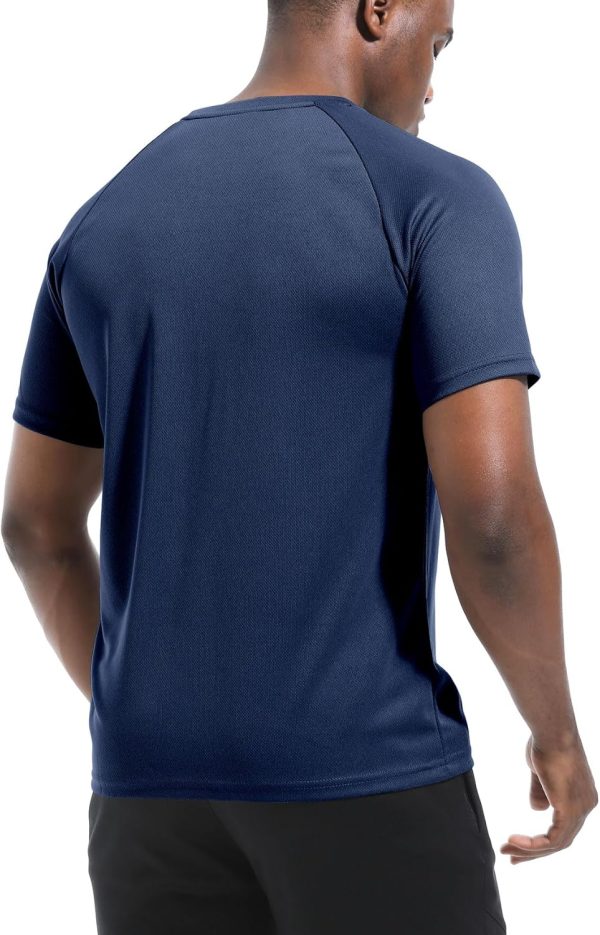 ⁦Boyzn Men's 3 Pack Running Workout Shirts Quick Dry Moisture Wicking Short Sleeve Mesh Athletic T-Shirts⁩ - الصورة ⁦3⁩