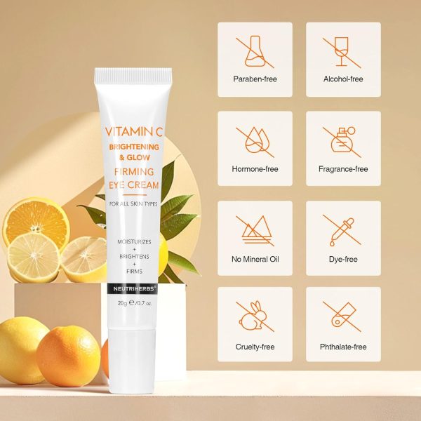 ⁦Neutriherbs Eye Cream Vitamin C Eye Gel for Dark Circles and Puffiness Repair Under Eye Cream with Hyaluronic Acid 20g e/0.7 oz.⁩ - الصورة ⁦7⁩
