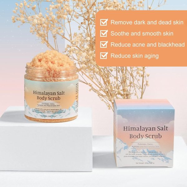 ⁦Himalayan Salt Body Scrub, Natural Body Scrub, Exfoliating & Deep Cleaning Body, Face, Hand Removes Dead Skin, 8.8 oz⁩ - الصورة ⁦2⁩