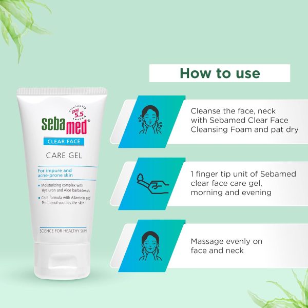 ⁦SEBAMED Clear Face Care Gel, 50 Ml⁩ - الصورة ⁦5⁩