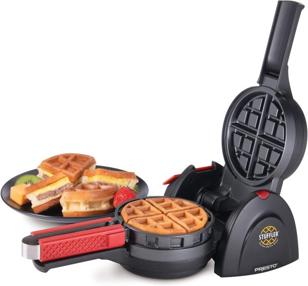⁦Presto 03512 Stuffler Stuffed Waffle Maker, Belgian, Large, Black⁩ - الصورة ⁦4⁩
