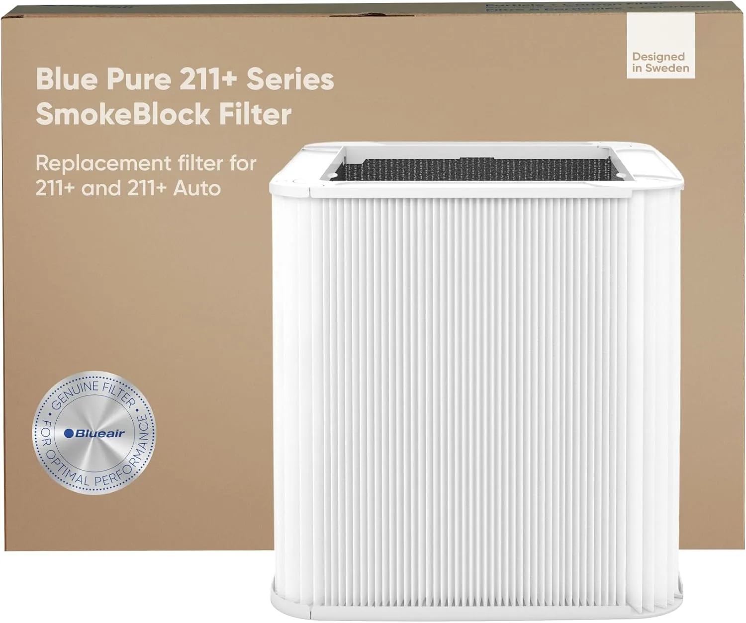 BLUEAIR Blue Pure 211+ Series SmokeBlock Genuine Replacement Filter, Extra Carbon Captures 99.99% of Wildfire Smoke, fits Blue Pure 211+ Auto, 211+ Air Purifiers