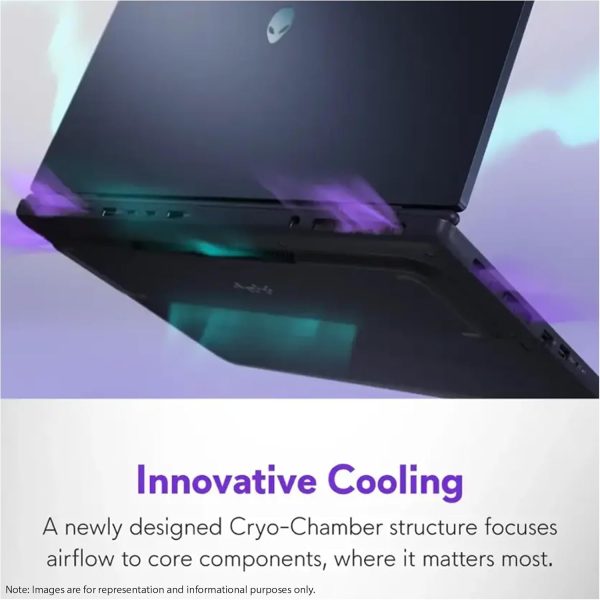 ⁦Alienware 16 Aurora Gaming Laptop, Intel 7-240H, 32 GB DDR5 RAM, 1 TB PCIe SSD, 16" WQXGA (2560x1600) 120Hz Display, Nvidia G-Force RTX 5060, Backlit Keyboard, W11 Home, Blue⁩ - الصورة ⁦2⁩
