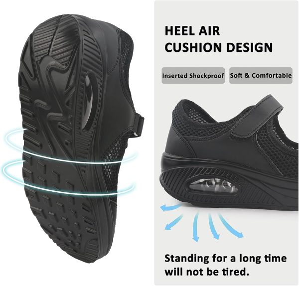 ⁦Women's Comfortable Working Nurse Shoes Non-Slip Adjustable Breathable Walking Buffer Fitness Casual Nursing Orthotic Shoes⁩ - الصورة ⁦3⁩