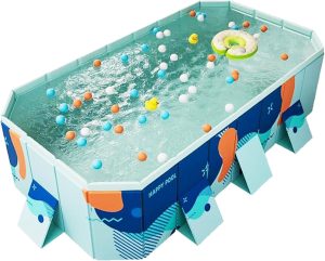 Swimming Pool Foldable for Kids and Adults ，Easy To Assemble Family Non-Inflatable Pools，Kiddie Pools Durable for Summer Backyard Garden