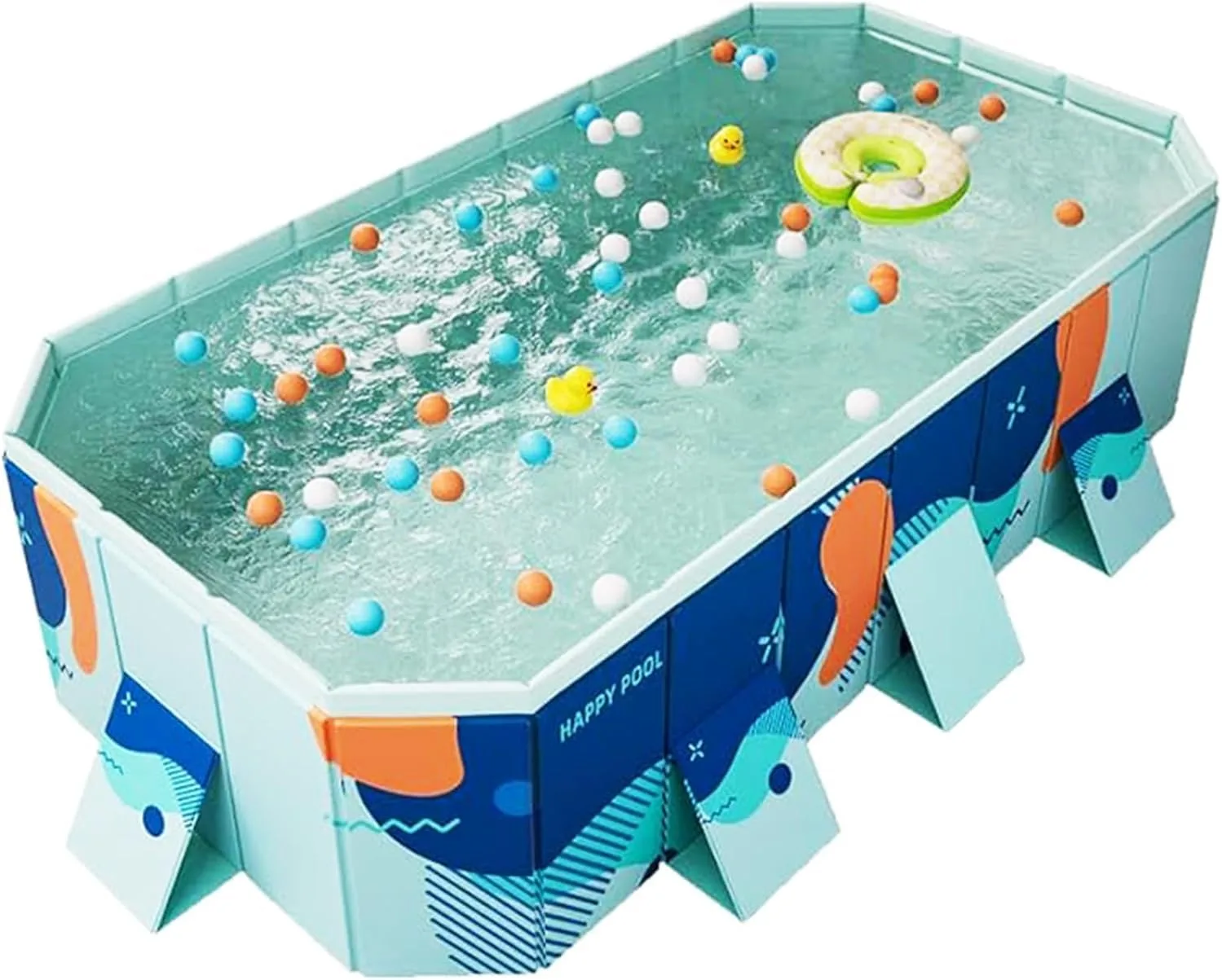 Swimming Pool Foldable for Kids and Adults ，Easy To Assemble Family Non-Inflatable Pools，Kiddie Pools Durable for Summer Backyard Garden