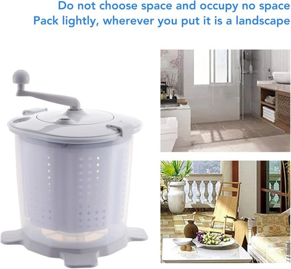 ⁦BROLEO Portable Manual Washing Machine, Nordic Grey Manual Washing Machine Detachable Wash Basket for Apartment⁩ - الصورة ⁦5⁩