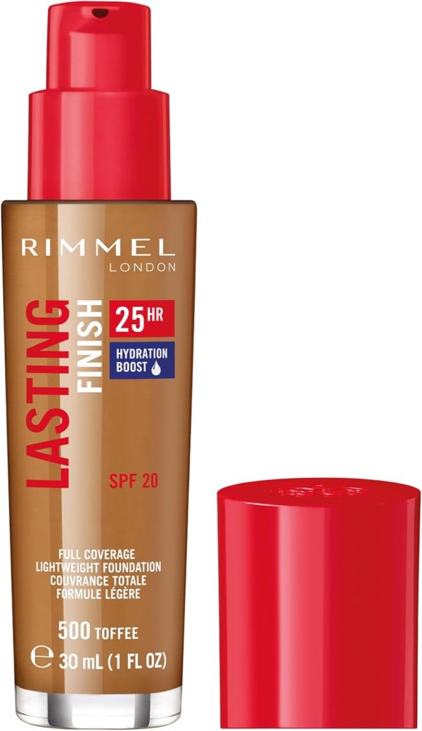 ⁦Rimmel Lasting Finish 25HR Foundation, 500 Toffee⁩ - الصورة ⁦2⁩