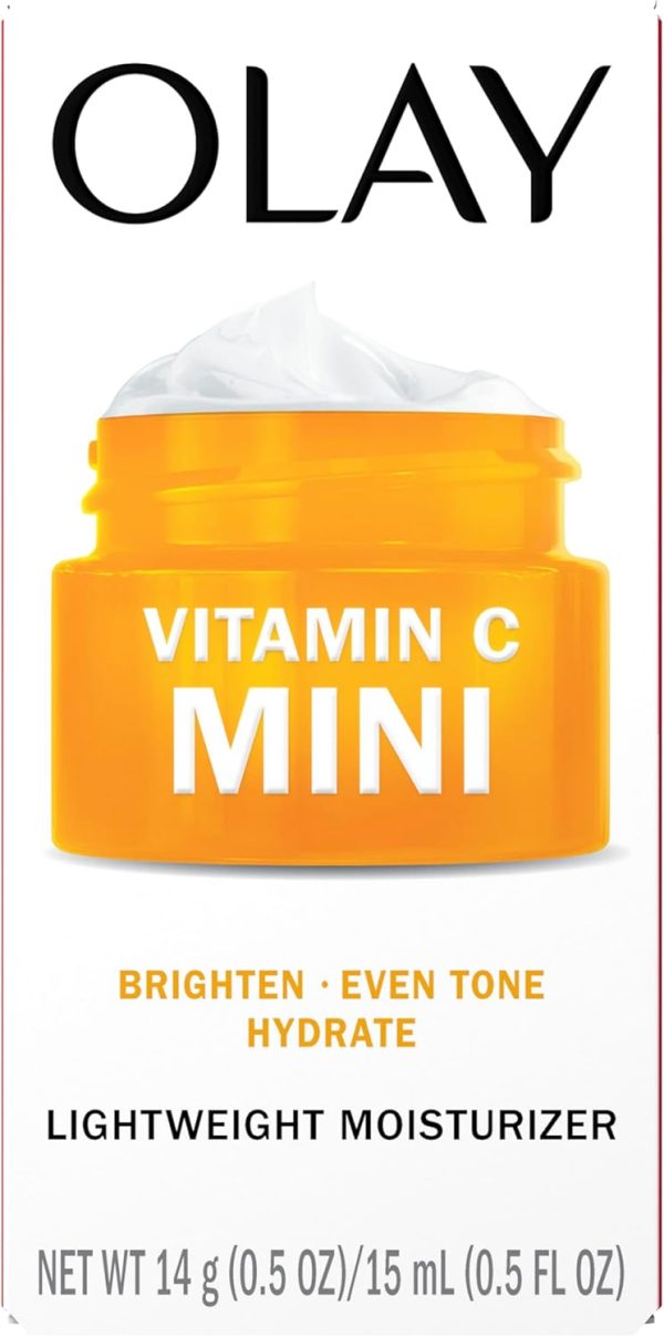 ⁦Olay Vitamin C Face Moisturizer, Brightening Cream for Women, Trial Size, Evens Tone, Dark Spot & Hyperpigmentation Reduction, Glowing Skin Care - Niaciniamide, Lactic Acid, 0.5 Oz⁩ - الصورة ⁦13⁩