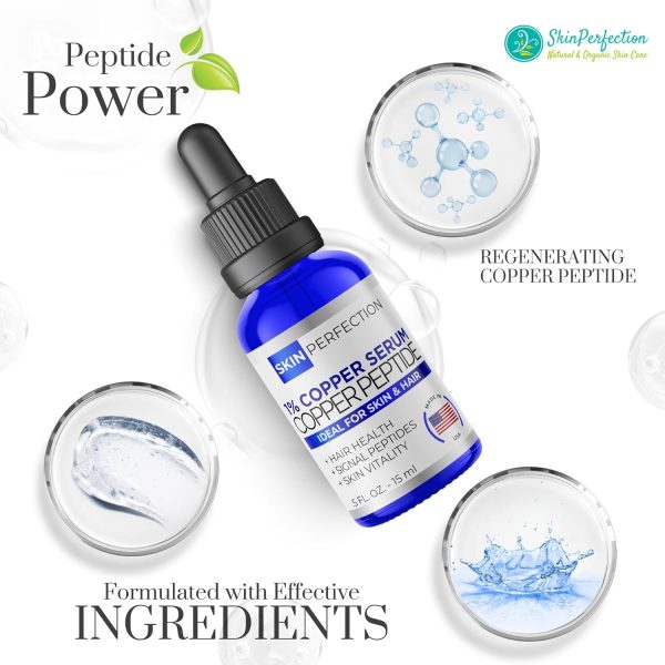 ⁦Copper Peptide GHK-Cu DIY Make Your Own Face and Hair Serum Mix with Any Skincare Product, Skin Perfection 0.5 Fl Oz, 300 Drops⁩ - الصورة ⁦10⁩