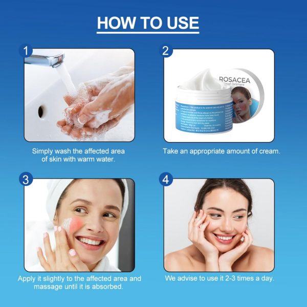 ⁦JDLYEVER Rosacea Relief Ointment 100g Soothing Skin Care Cream for Redness and Inflammation, Effective Treatment for Rosacea, Acne, and Dermatitis, Calms Flushing and Blemishes, for Daily Facial Care⁩ - الصورة ⁦6⁩