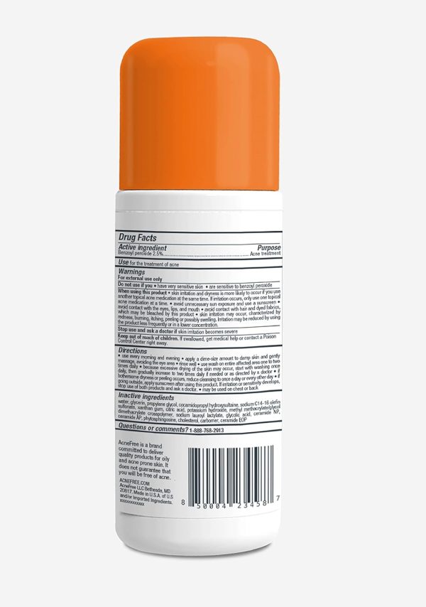 ⁦AcneFree Acne Free Oil-Free Acne Cleanser, Benzoyl Peroxide 2.5% Acne Face Wash with Glycolic Acid to Prevent and Treat Breakouts, 8 Ounce⁩ - الصورة ⁦4⁩