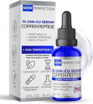 Copper Peptide GHK-Cu DIY Make Your Own Face and Hair Serum Mix with Any Skincare Product, Skin Perfection 0.5 Fl Oz, 300 Drops