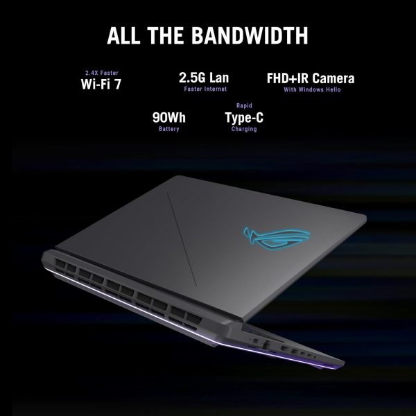 ⁦ASUS ROG Strix G16 (2025) Gaming Laptop, 16” FHD+ 16:10 165Hz/3ms Display, NVIDIA® GeForce RTX™ 5050 Laptop GPU, Intel® Core™ i7 Processor 14650HX, 16GB DDR5, 1TB PCIe Gen 4 SSD, Wi-Fi 7, Win 11 Home⁩ - الصورة ⁦4⁩