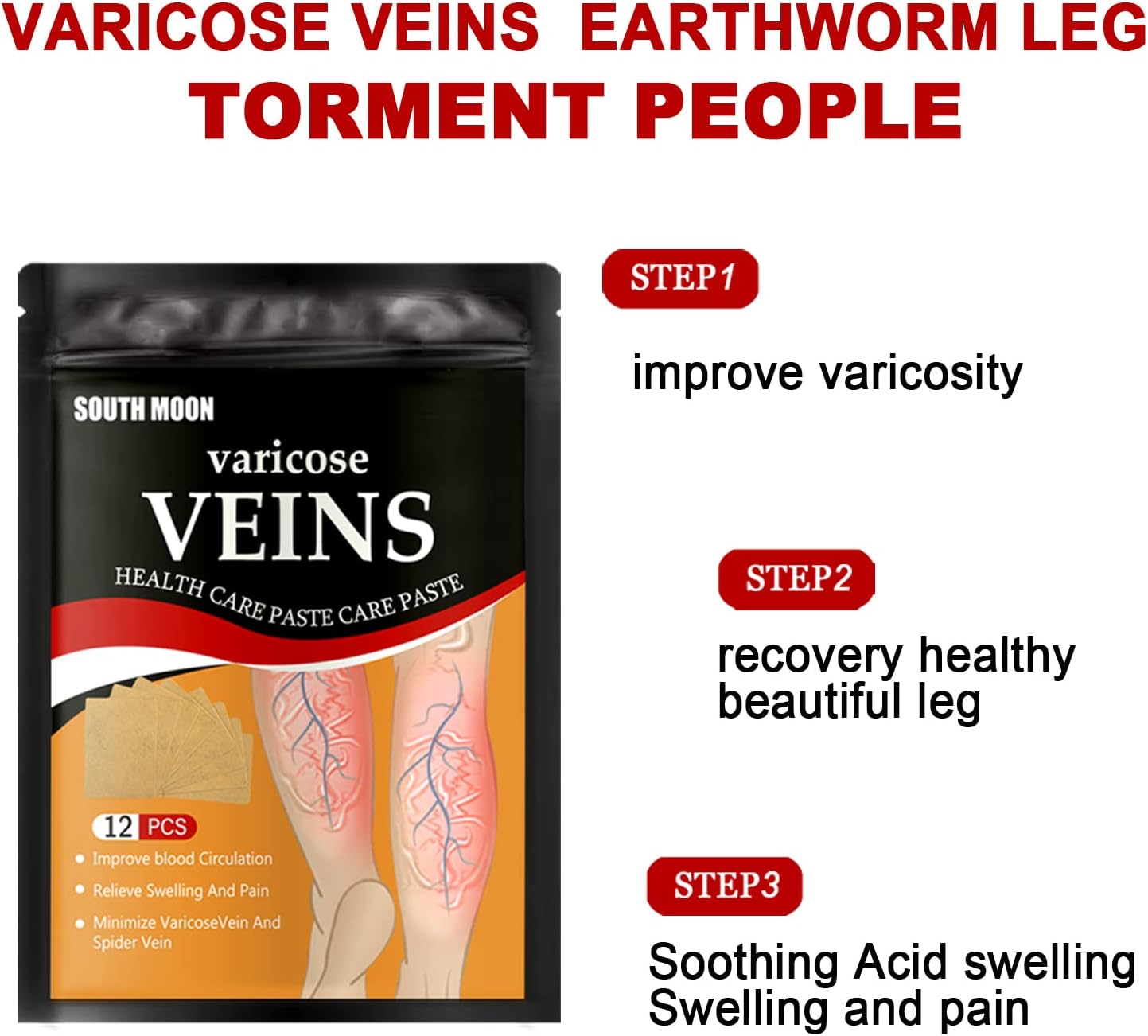 Varicose Vein Patch Treatment for Legs veinhealth varicose veins treatment patch vein healing varicose veins treatment Patches Soothing Leg Patches (36 PCS), 12 Count 3 Varicose Vein Patch Treatment for Legs veinhealth varicose veins treatment patch vein healing varicose veins treatment Patches Soothing Leg Patches (36 PCS), 12 Count - الصورة 3
