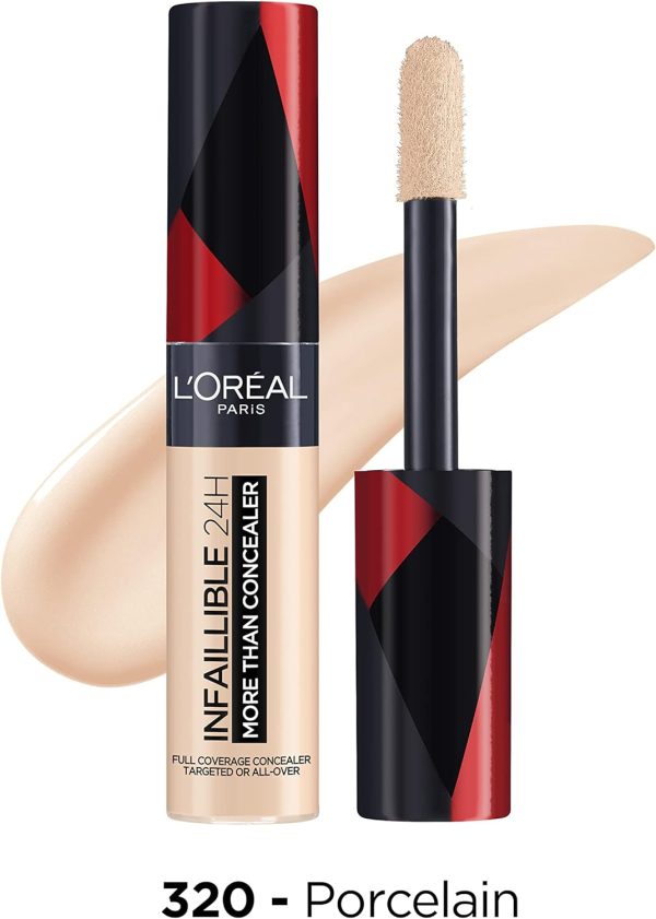⁦L'Oréal Paris Infallible 24H More Than Concealer, Full-coverage, Longwear and Matte Finish, 320 Porcelain⁩ - الصورة ⁦2⁩