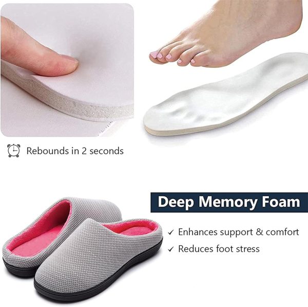 ⁦RockDove Women's Birdseye Knit Two-Tone Memory Foam Slipper⁩ - الصورة ⁦4⁩