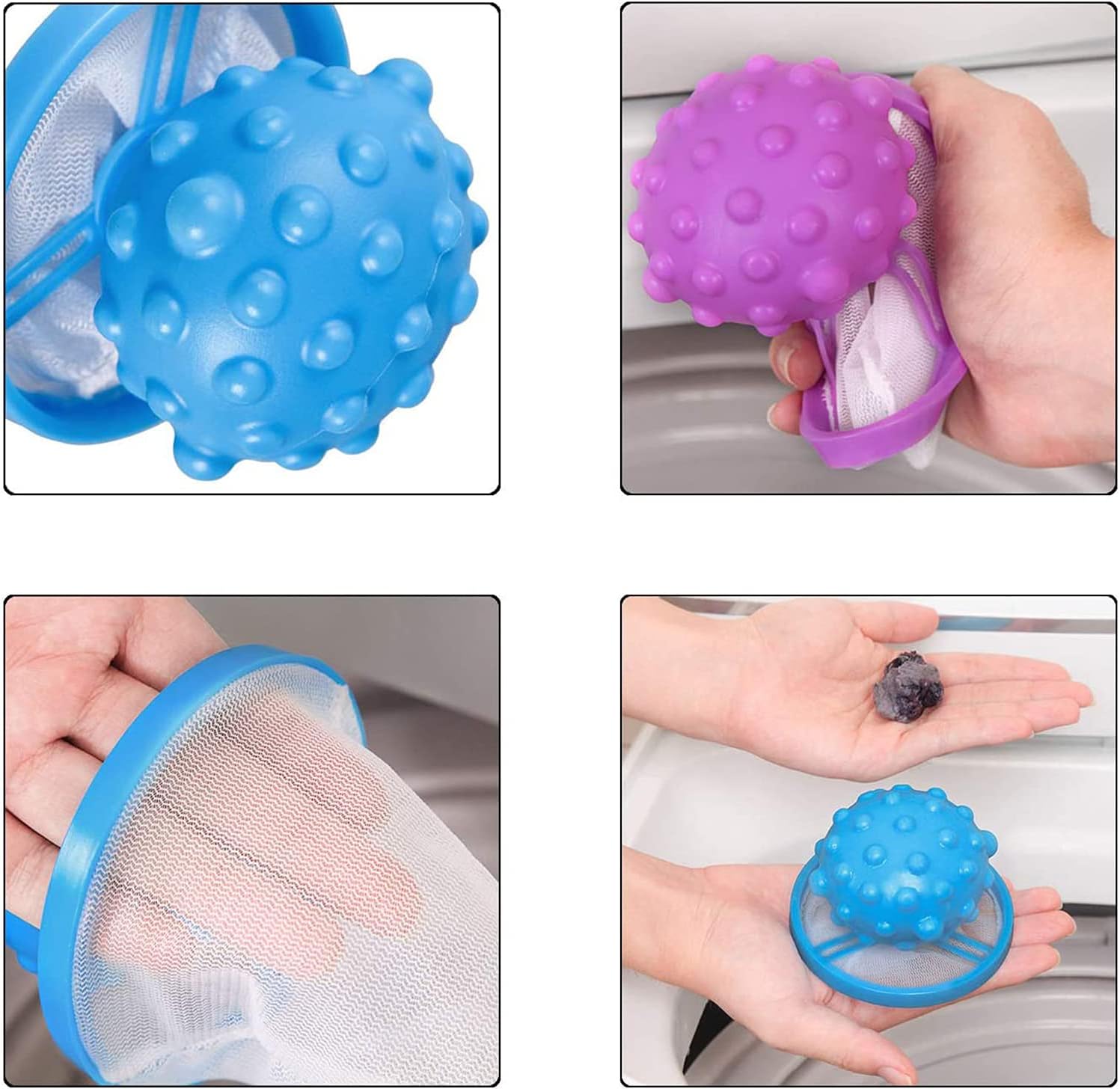 DELFINO Reusable Washing Machine Floating Lint Mesh Bag, Floating Pet Hair Lint Mesh Remover, Washing Machine Lint Traps, Hair Filter Net Pouch Washer Hair Catcher for Household Tool 6Pcs 7 DELFINO Reusable Washing Machine Floating Lint Mesh Bag, Floating Pet Hair Lint Mesh Remover, Washing Machine Lint Traps, Hair Filter Net Pouch Washer Hair Catcher for Household Tool 6Pcs - الصورة 7