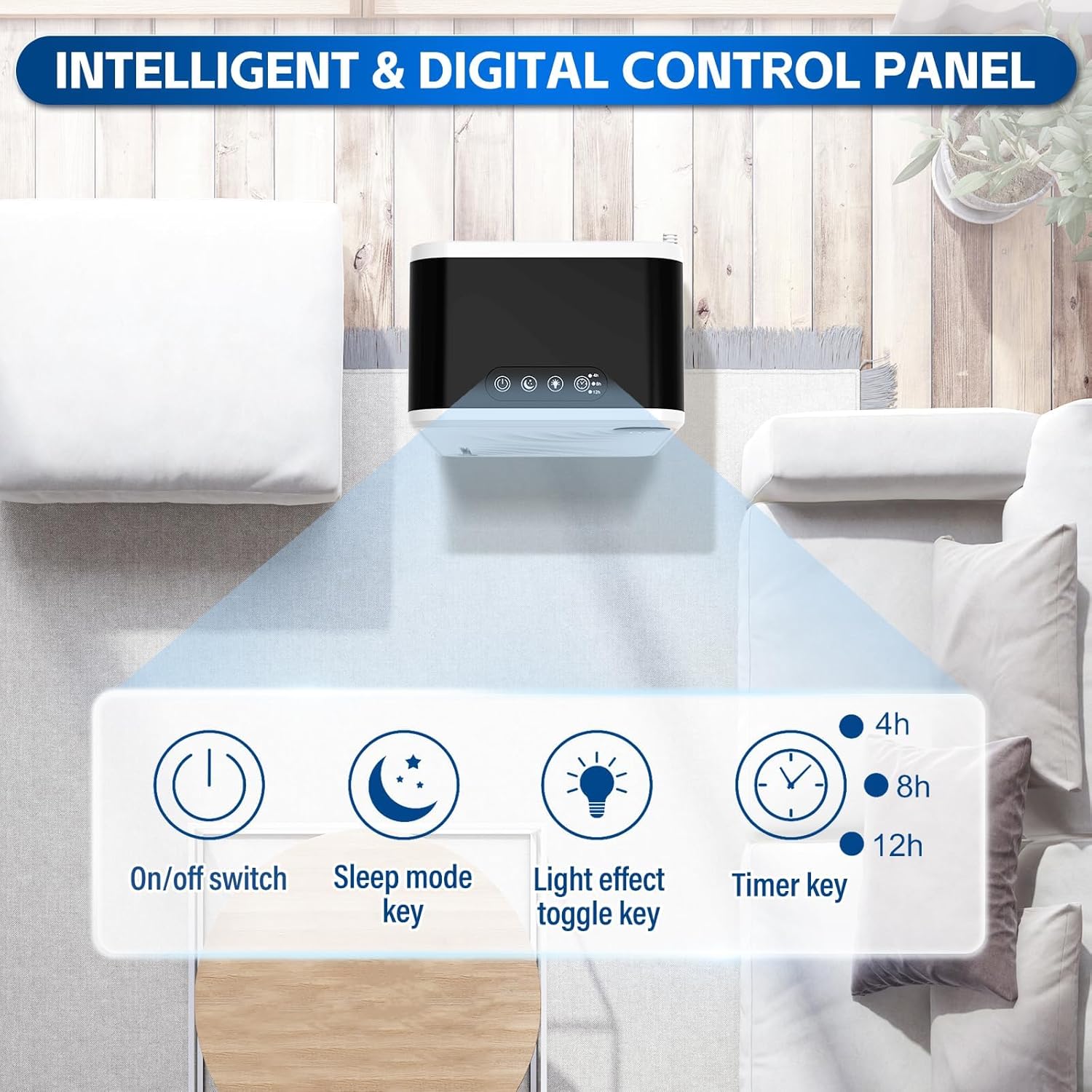 Dehumidifiers for Home (1000 Sq.Ft), 98 Oz Dehumidifier with Humidity Display, Drain Hose Dehumidifiers, Timer Setting, Auto Shut Off, Silent Mode Dehumidifier for Basement, Bedroom, White 3 Dehumidifiers for Home (1000 Sq.Ft), 98 Oz Dehumidifier with Humidity Display, Drain Hose Dehumidifiers, Timer Setting, Auto Shut Off, Silent Mode Dehumidifier for Basement, Bedroom, White - الصورة 3