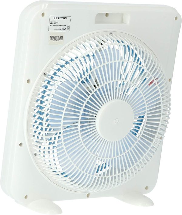 ⁦Krypton 12'' Box Fan - Powerful Personal Desk Box Fan | Copper Motor | Table Fan for Office | Home (3 Speed) Fan Guard With 60 Minutes Timer⁩ - الصورة ⁦4⁩