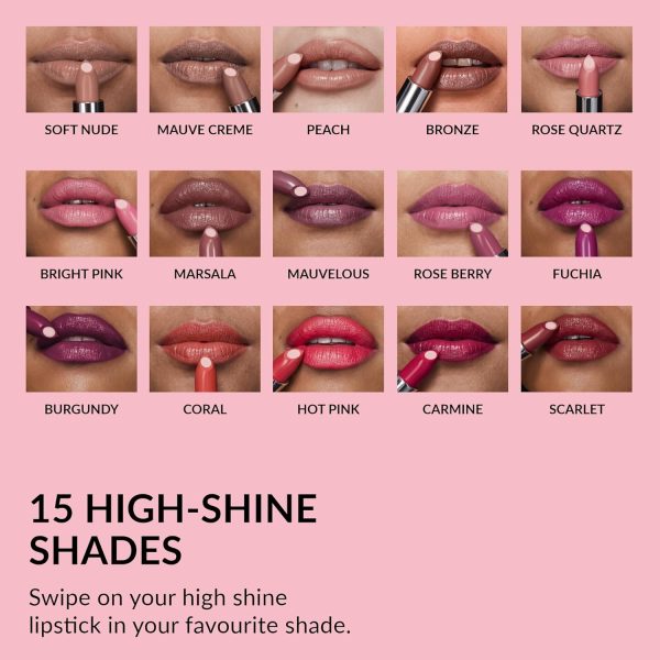 ⁦Avon Hydramatic Shine Lipstick with a Hydrating Hyaluronic Core-ROSE BERRY⁩ - الصورة ⁦5⁩