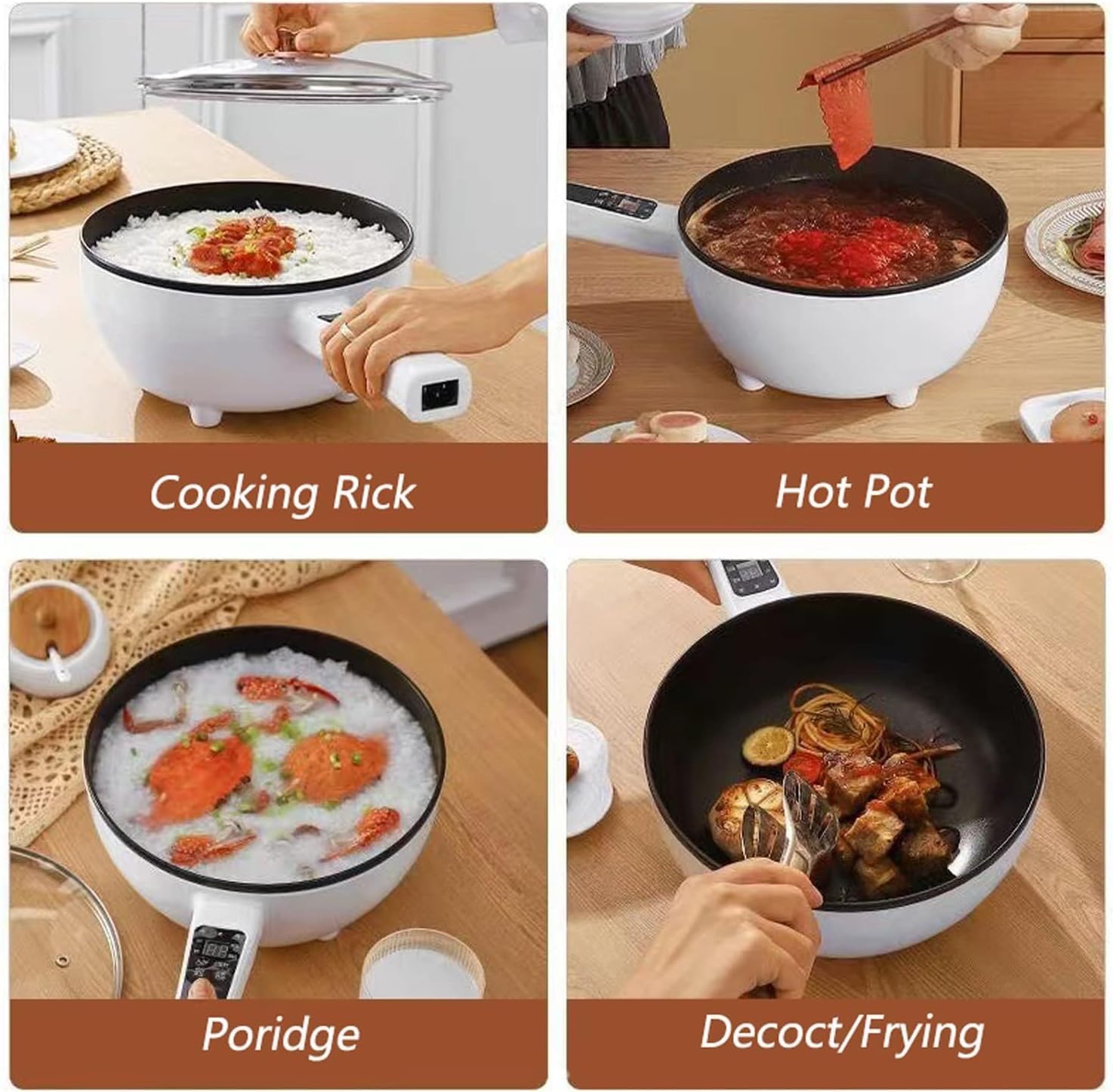CCOVERY 3.5L Electric Hot Pot,Double-flavor Hot Pot,with Steamer & Temperature Control,Two Power Adjustments Multifunctional Non-stick Pot, Portable Saucepan Electric Cooking Pot 7 CCOVERY 3.5L Electric Hot Pot,Double-flavor Hot Pot,with Steamer & Temperature Control,Two Power Adjustments Multifunctional Non-stick Pot, Portable Saucepan Electric Cooking Pot - الصورة 7