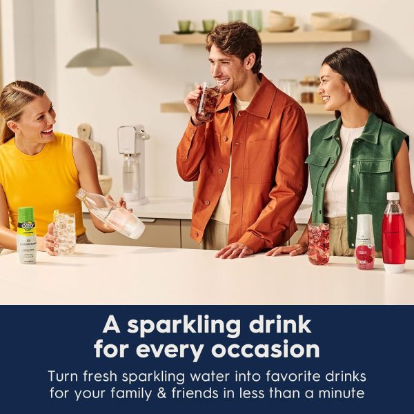 ⁦SodaStream - Terra Sparkling Water Maker | VALUE BUNDLE | CQC CO2 system | Includes 2x CO2 Cylinders, 3x 32 Fl Oz Dishwasher Safe Bottles, 2x Bubly Flavor Drops | Combine with Pepsi Flavors | Black⁩ - الصورة ⁦4⁩