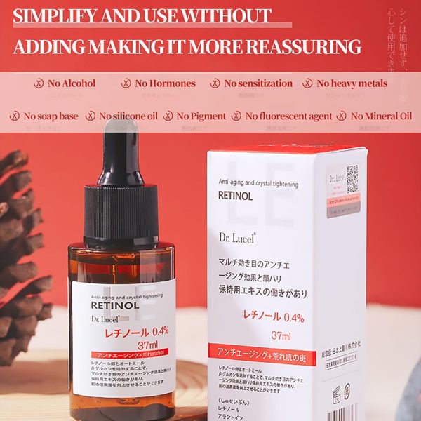 ⁦Dr. Lucel 0.4% Retinol Anti-Aging Face Serum 37ml / with Oat β-Glucan, Reduces Wrinkles, Boosts Collagen, Soothes and Nourishes skin, Enhances Overall Complexion, Renew and Rejuvenate Skin⁩ - الصورة ⁦7⁩