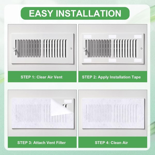 ⁦THE WHITE SHOP Air Vent Filter, 23.5" X 118" Vent Filters Paper Anti Dust Net Strainer Air Conditioner Vent Filtration Air Quality Improvement Filter Replacement For HVAC AC And Heating Intake⁩ - الصورة ⁦6⁩