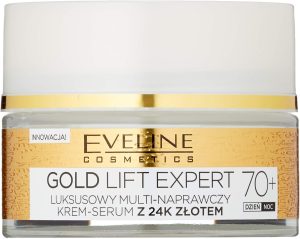 Eveline Cosmetics Gold Lift Expert Anti-Wrinkle Strong Firming Cream Day & Night 70+ with 24 Carat Gold 50 ml